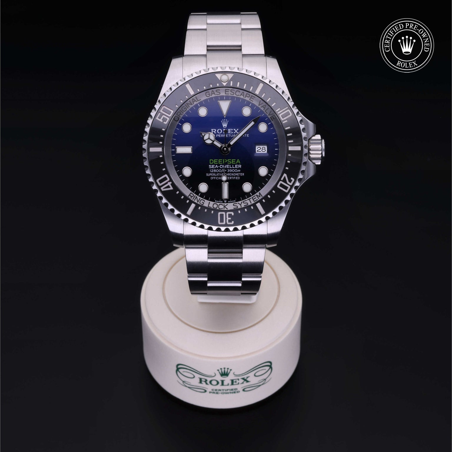 Rolex Certified Pre-owned Deep Sea M126660-0002 front on black background