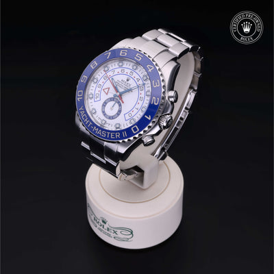 Rolex Certified Pre-owned Yacht-Master M116680-0001 front on black background