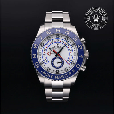 Rolex Certified Pre-owned Yacht-Master M116680-0001 front on black background