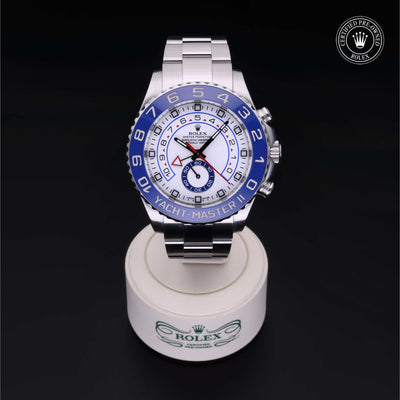 Rolex Certified Pre-owned Yacht-Master M116680-0001 front on black background