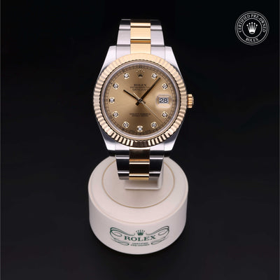 Rolex Certified Pre-owned Datejust M116333-0007 front on black background