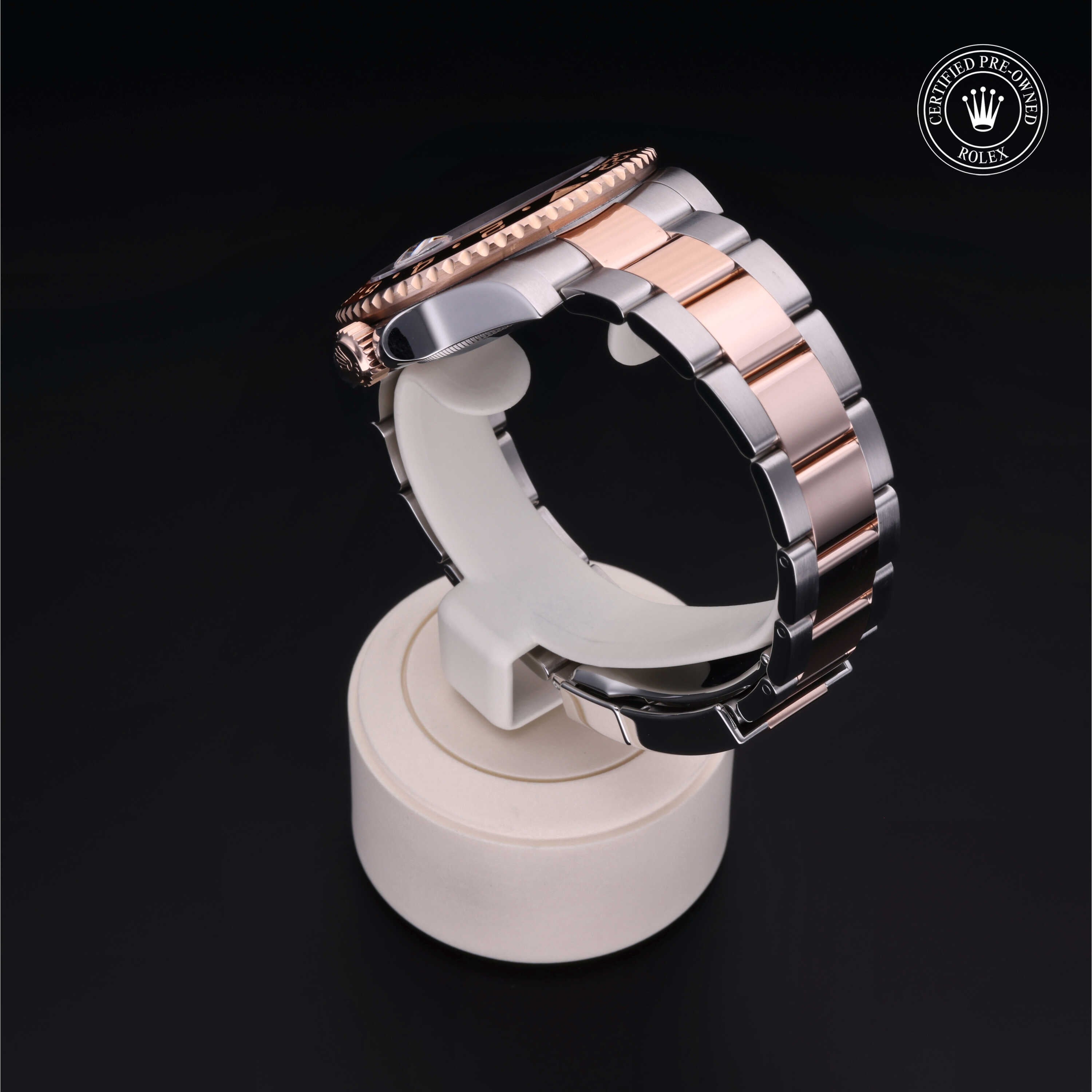 Rolex Certified Pre-owned GMT M126711CHNR-0002 front on black background