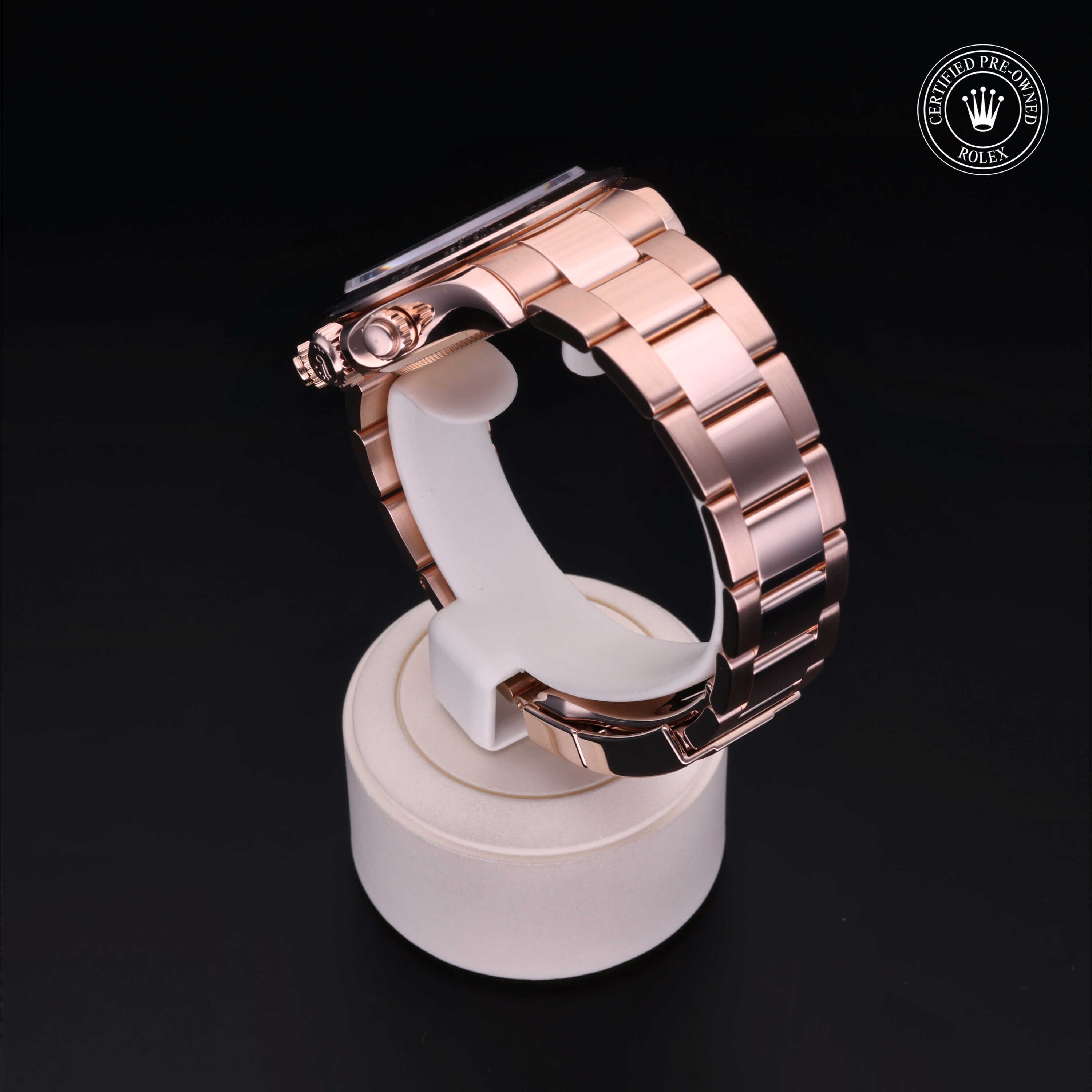 Rolex Certified Pre-owned Daytona M116505-0004 front on black background