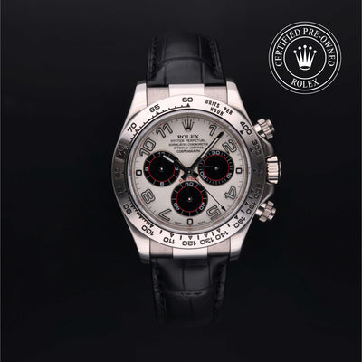 Rolex Certified Pre-owned Daytona M116519-0167 front on black background