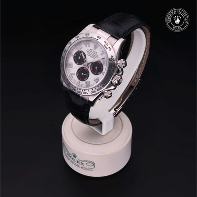 Rolex Certified Pre-owned Daytona M116519-0167 front on black background