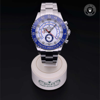 Rolex Certified Pre-owned Yacht-Master M116680-0002 front on black background