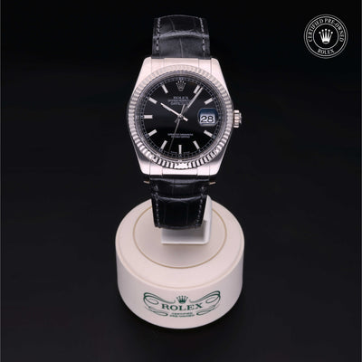 Rolex Certified Pre-owned Datejust M116139-0043 front on black background