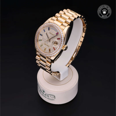 Rolex Certified Pre-owned Day-date M128348RBR-0030 front on black background