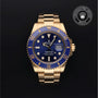 Rolex Certified Pre-owned Submariner M126618LB-0002 front on black background