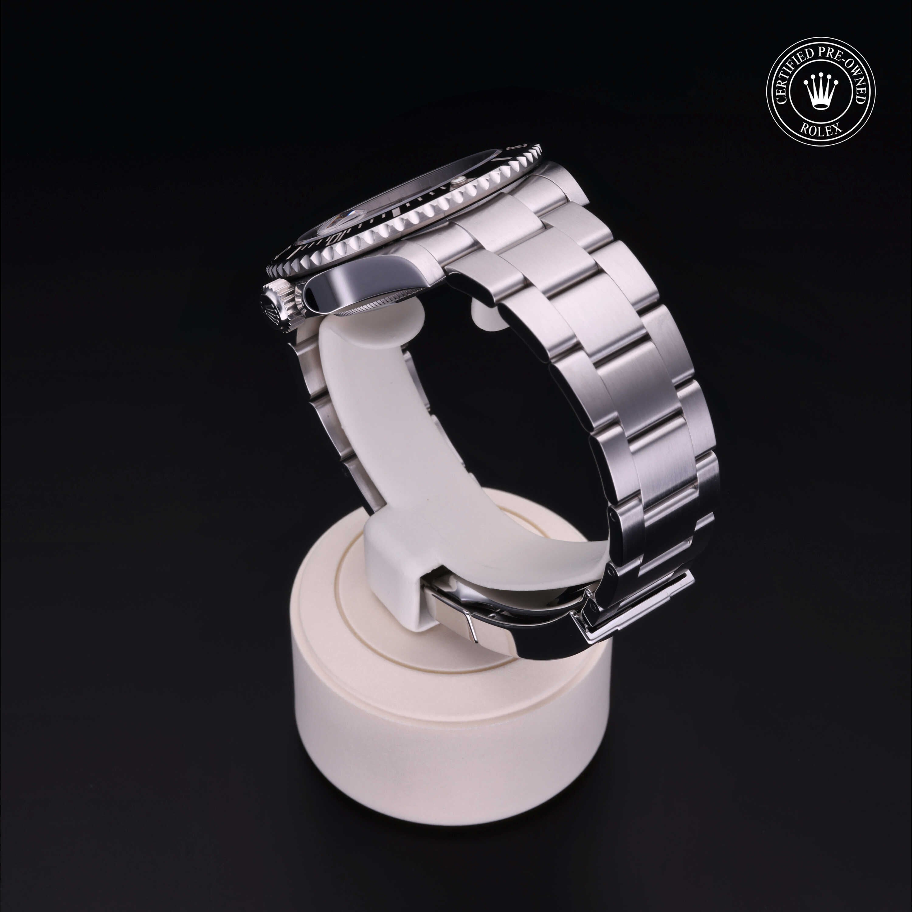 Rolex Certified Pre-owned Submariner M126610LN-0001 front on black background