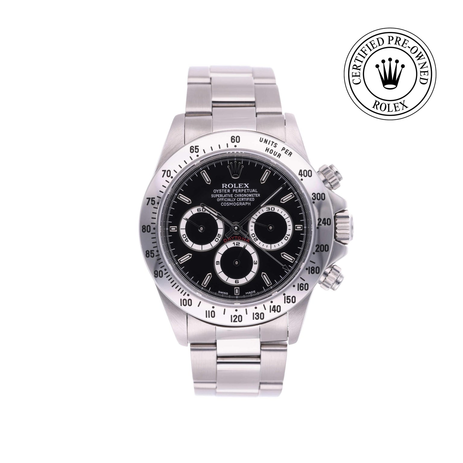 Rolex CPO Daytona M16520 front on white background