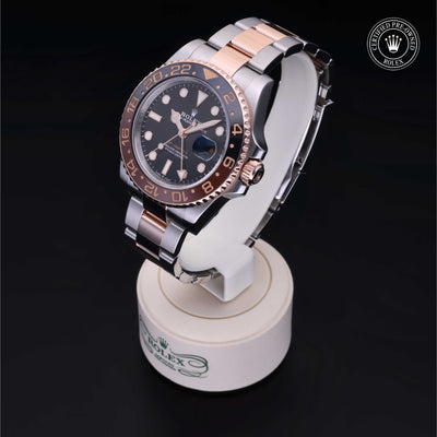 Rolex Certified Pre-owned GMT M126711CHNR-0002 front on black background