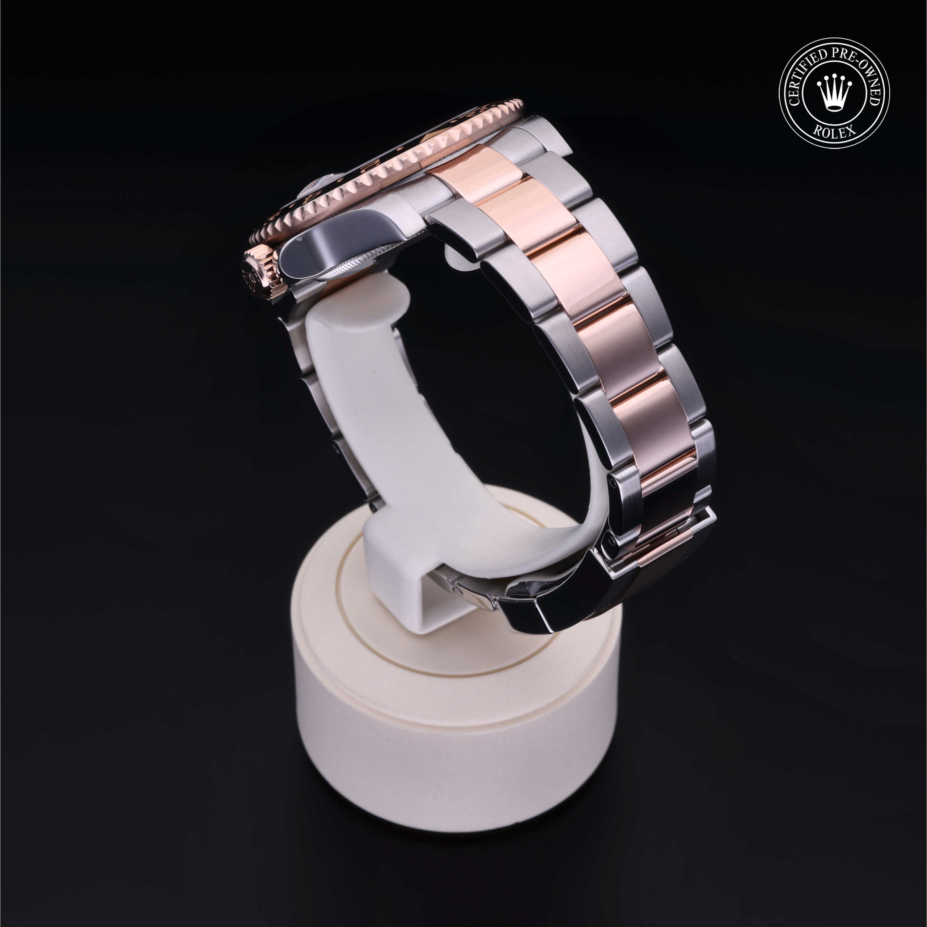 Rolex Certified Pre-owned GMT M126711CHNR-0002 front on black background