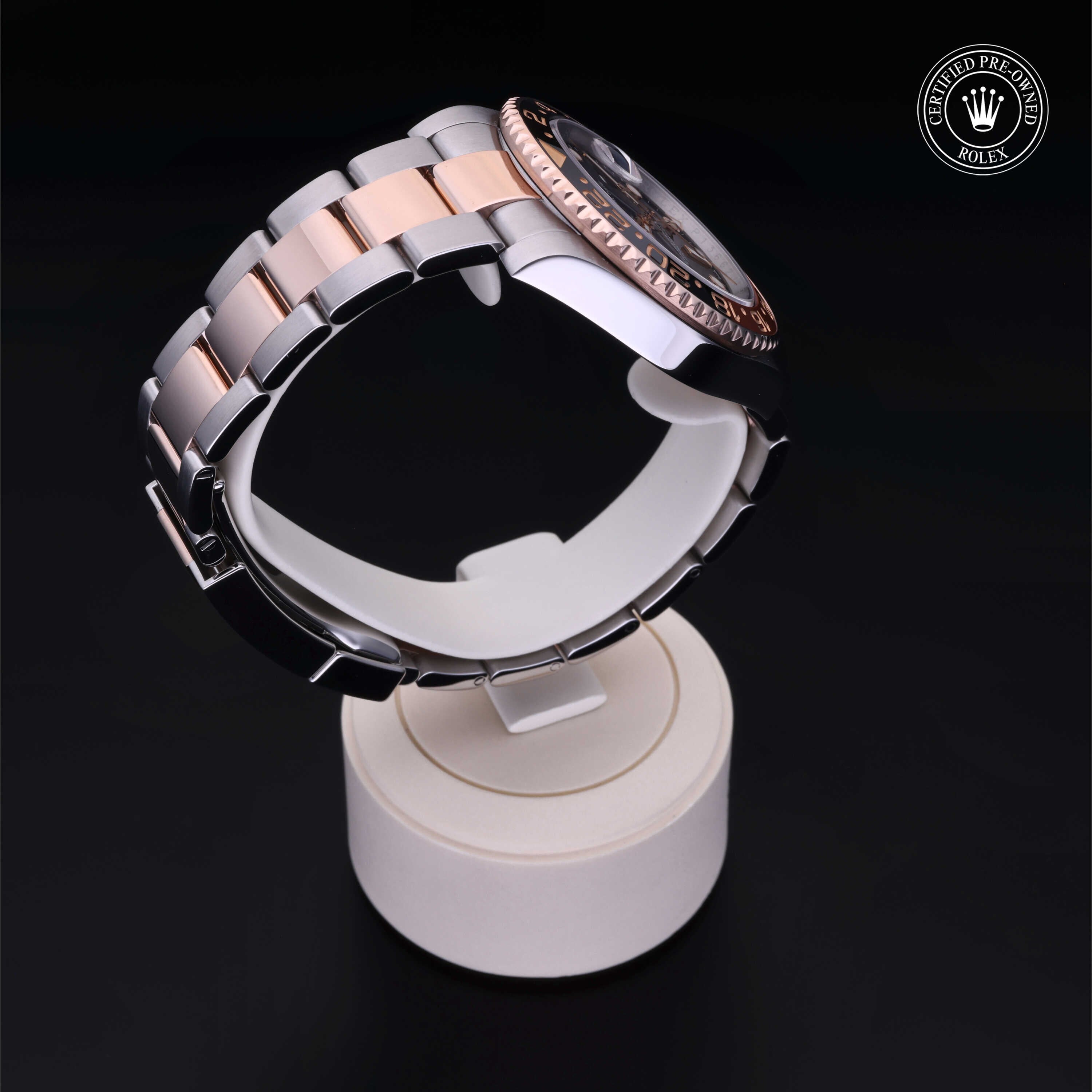 Rolex Certified Pre-owned GMT M126711CHNR-0002 front on black background