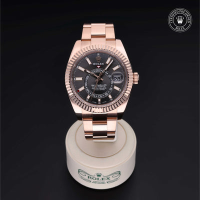 Rolex Certified Pre-owned Sky-Dweller M326935-0007 front on black background