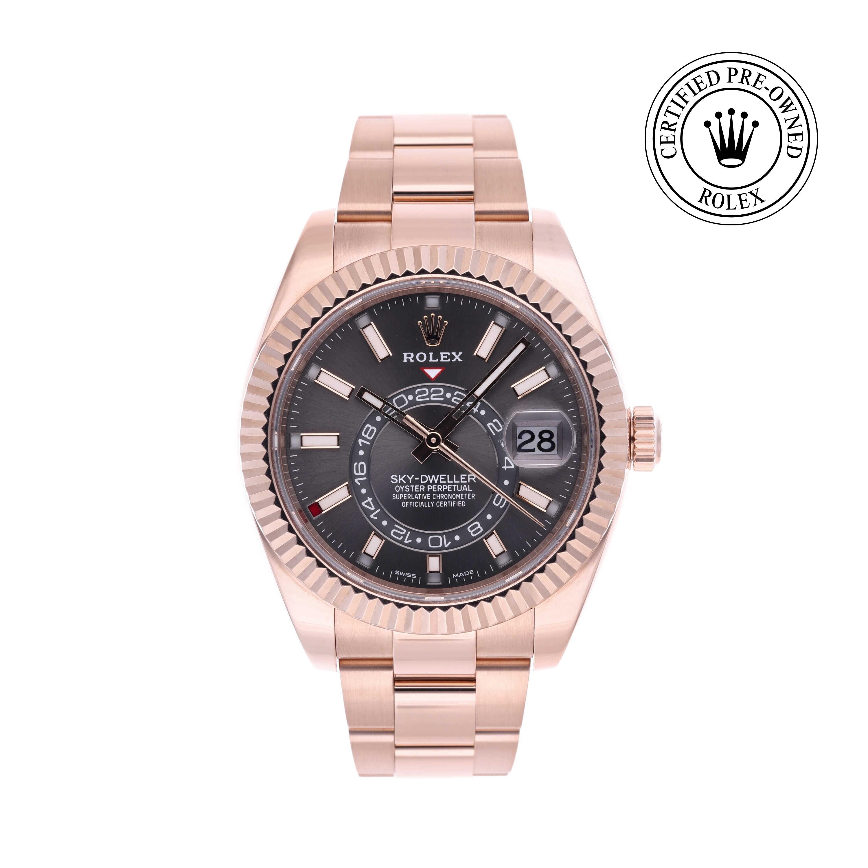 Rolex Certified Pre-owned Sky-Dweller M326935-0007 front on white background