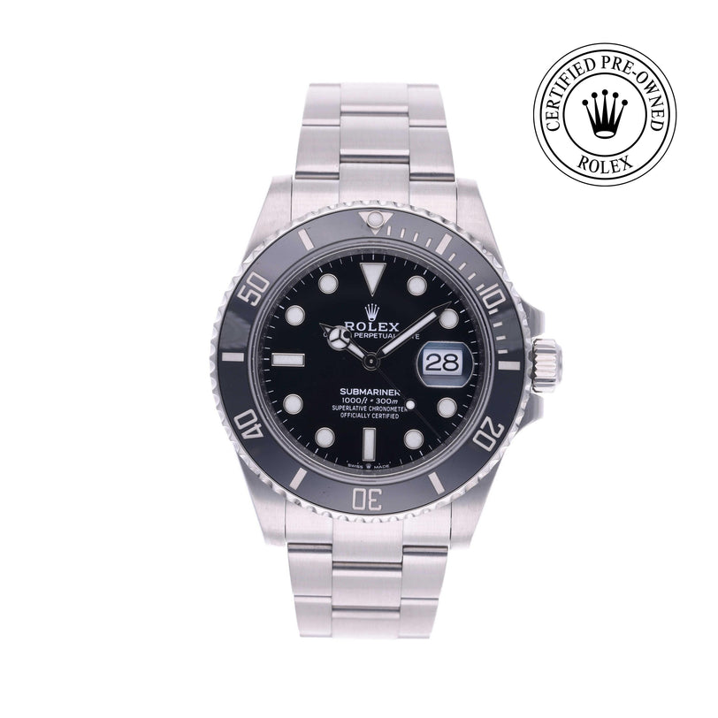 Rolex Certified Pre-owned Submariner M126610LN-0001 front on white background