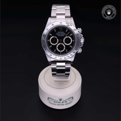 Rolex Certified Pre-owned Daytona M16520-0002 front on black background