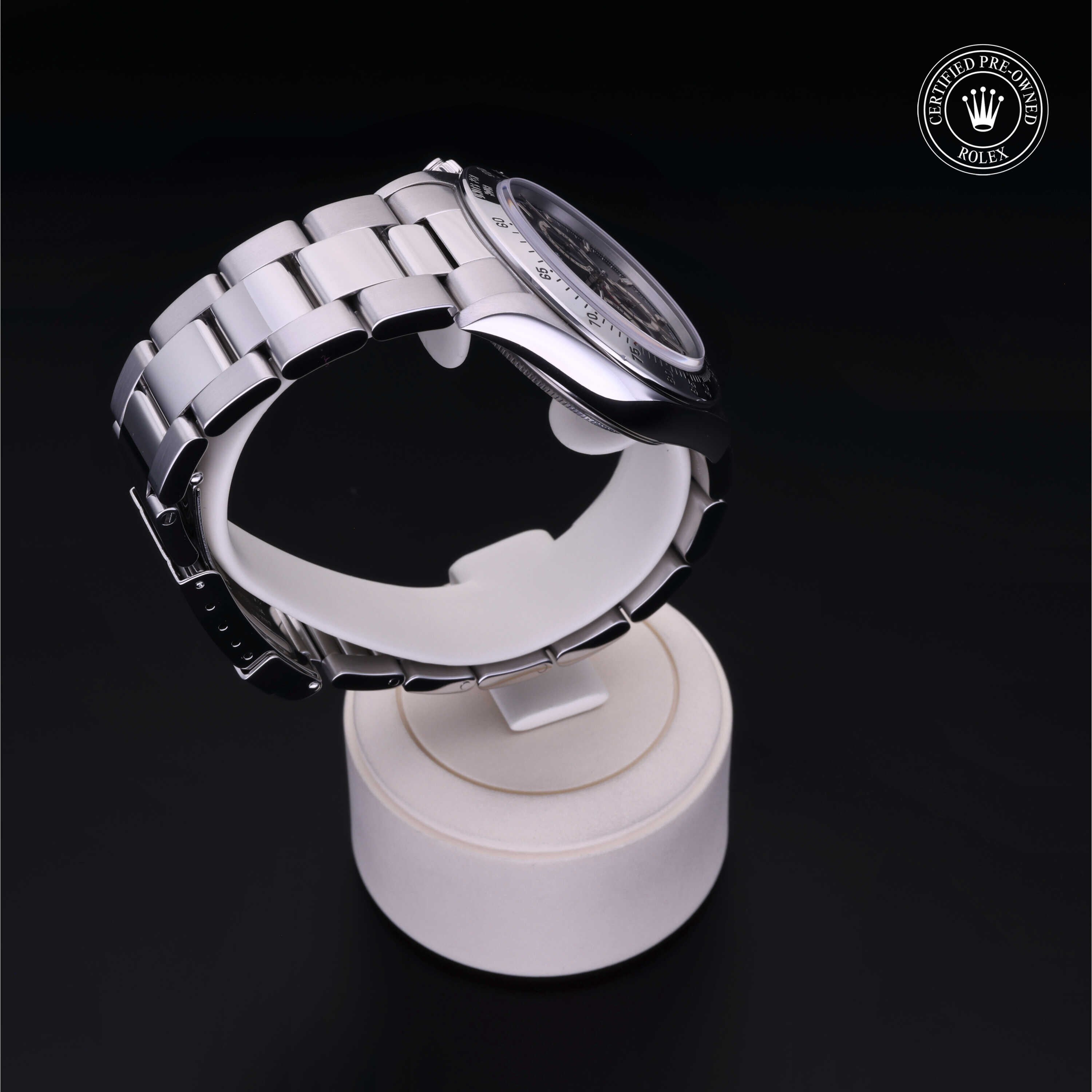 Rolex Certified Pre-owned Daytona M16520-0002 front on black background