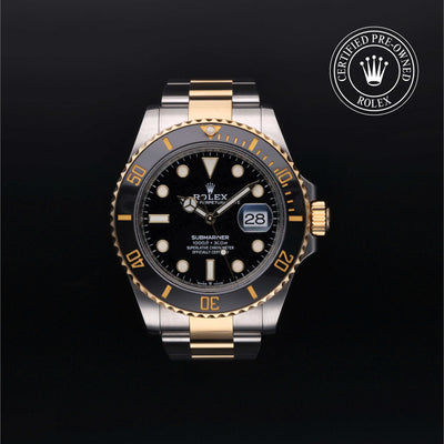 Rolex Certified Pre-owned Submariner M126613LN-0002 front on black background