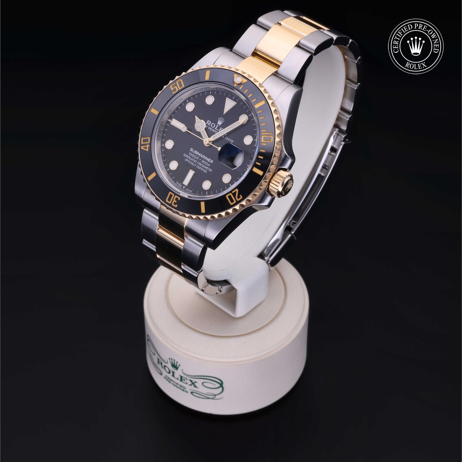 Rolex Certified Pre-owned Submariner M126613LN-0002 front on black background
