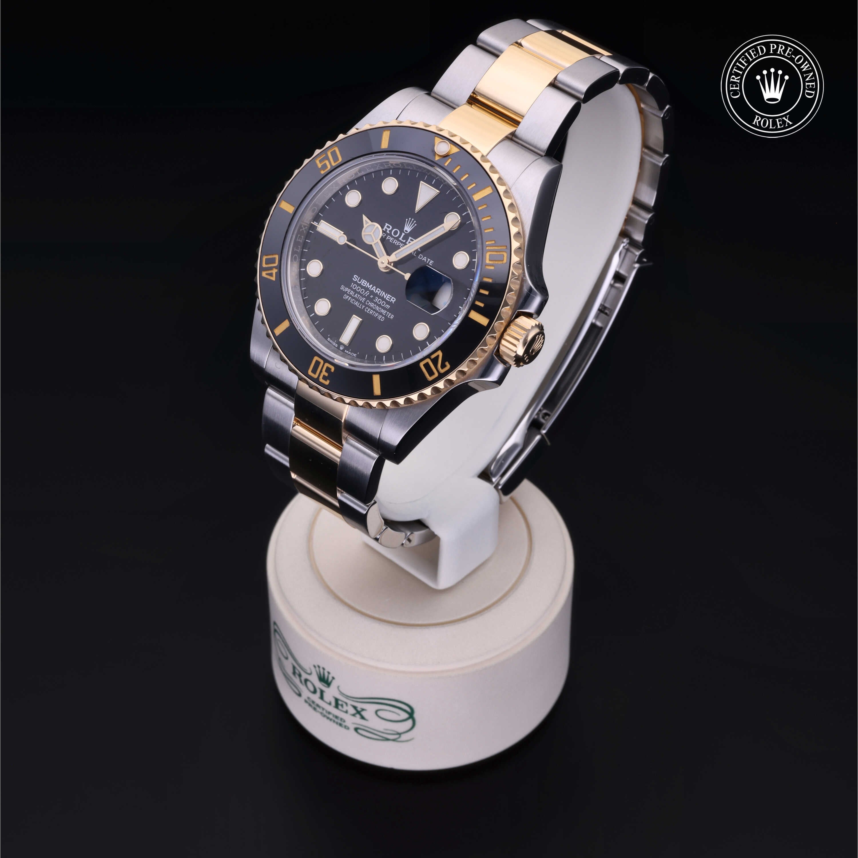 Rolex Certified Pre-owned Submariner M126613LN-0002 front on black background