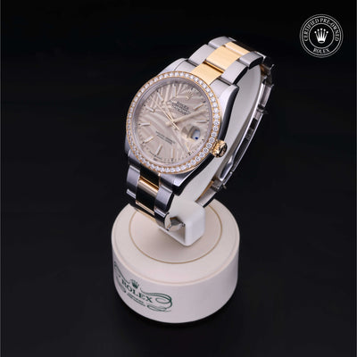 Rolex Certified Pre-owned Datejust M126283RBR-0024 front on black background