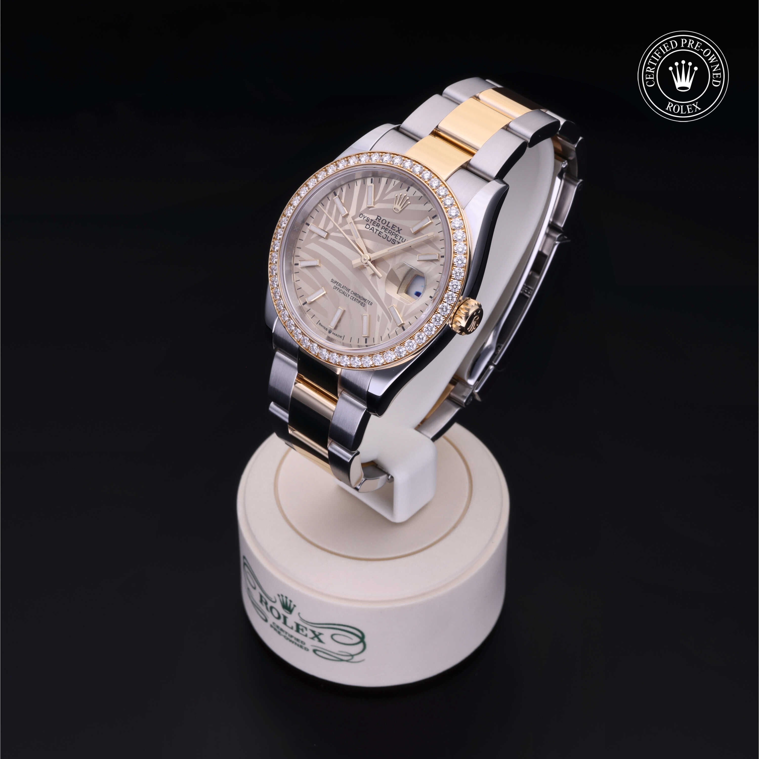 Rolex Certified Pre-owned Datejust M126283RBR-0024 front on black background