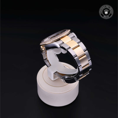 Rolex Certified Pre-owned Datejust M126283RBR-0024 front on black background