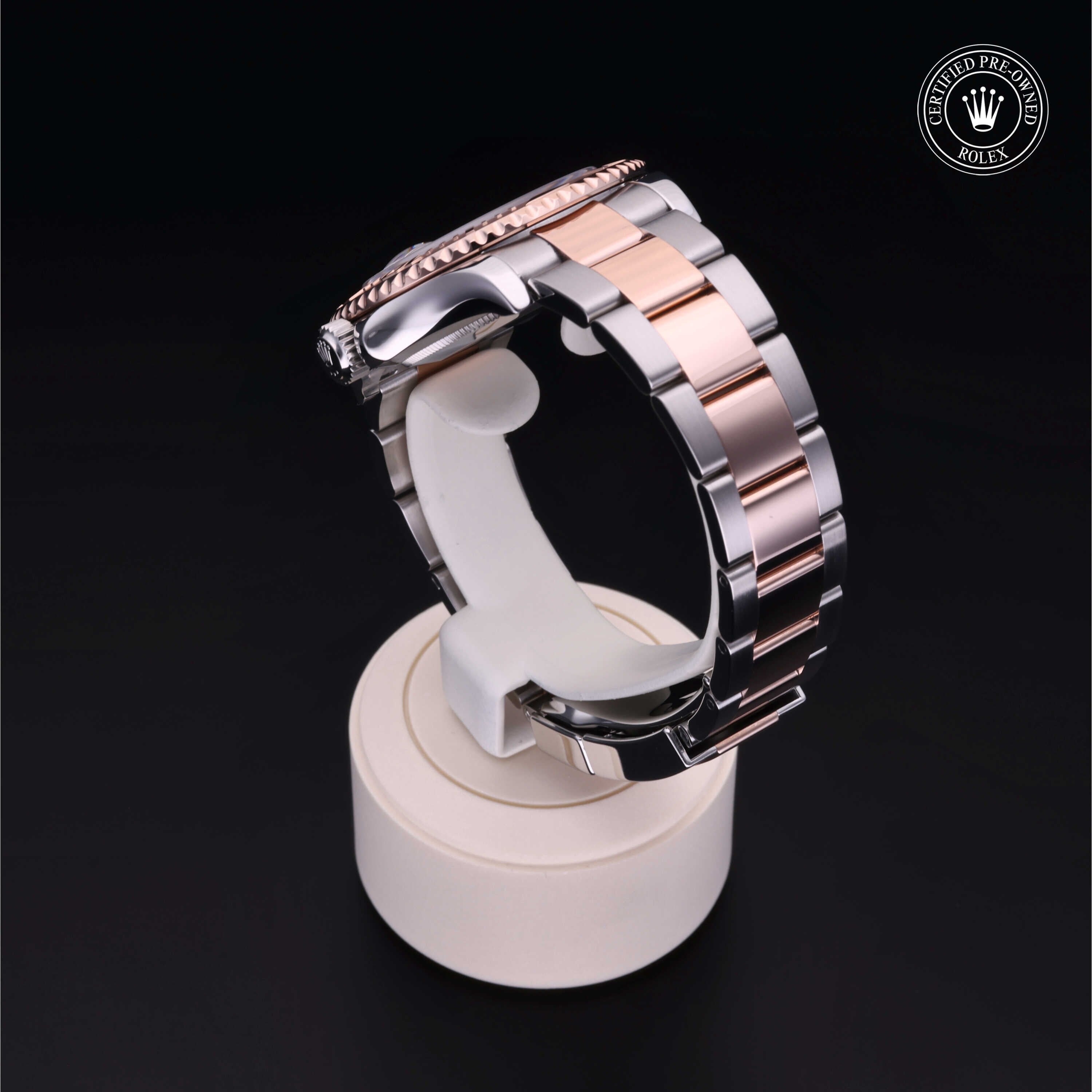 Rolex Certified Pre-owned Yacht-Master M126621-0002 front on black background