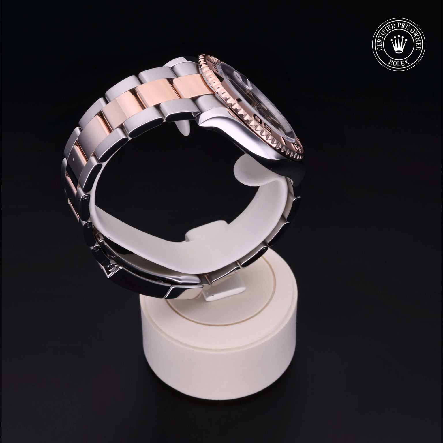 Rolex Certified Pre-owned Yacht-Master M126621-0002 front on black background