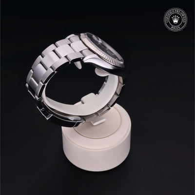Rolex Certified Pre-owned Datejust M126234-0038 front on black background