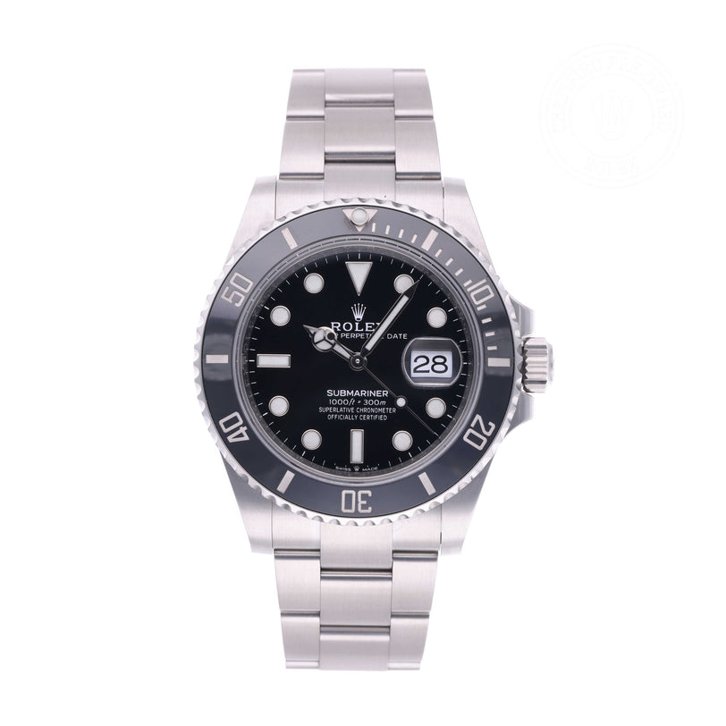 Rolex Certified Pre-owned Submariner M126610LN-0001 front on white background