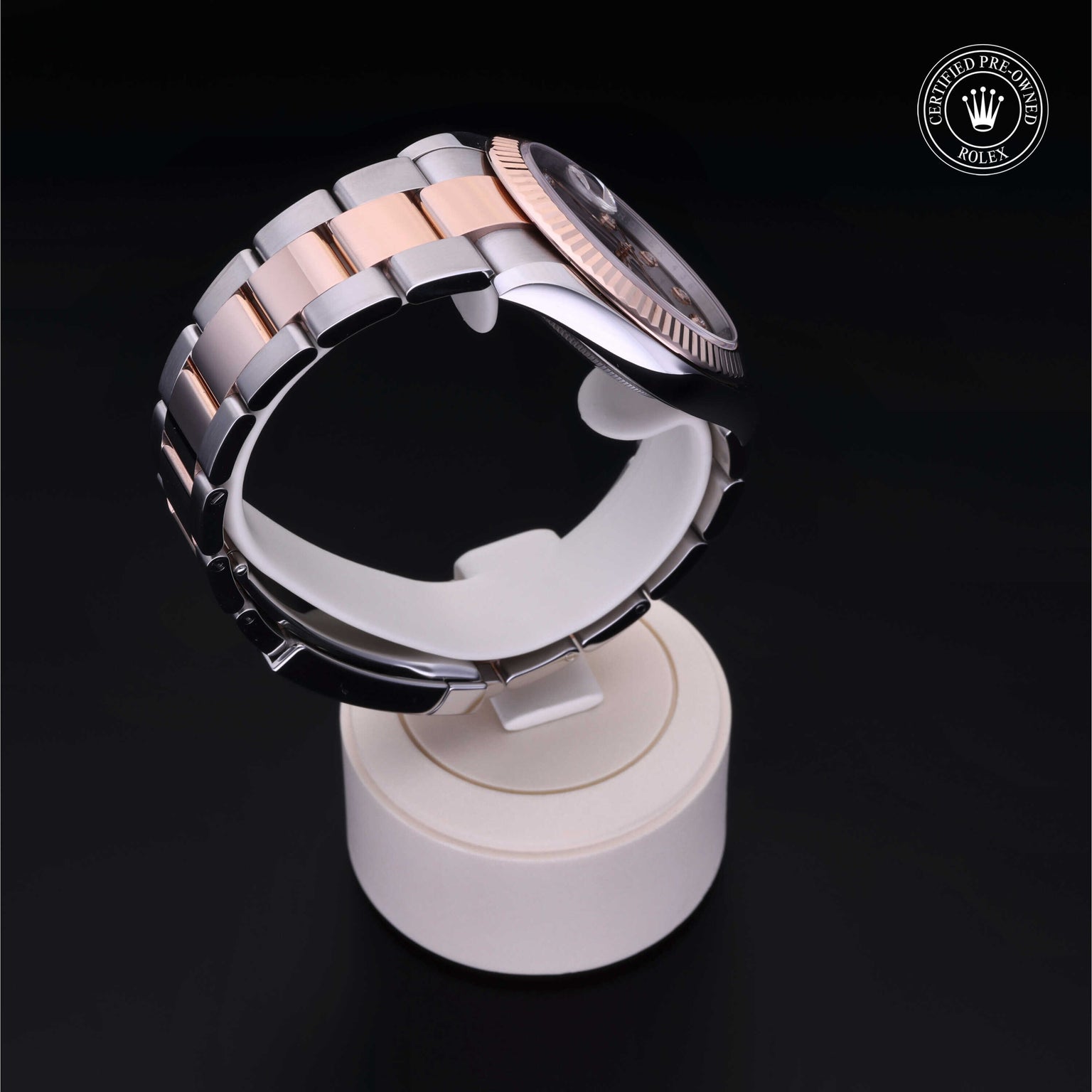 Rolex Certified Pre-owned Datejust M126331-0003 front on black background