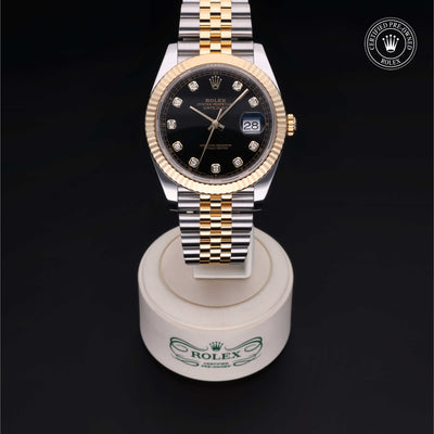 Rolex Certified Pre-owned Datejust M126333-0006 front on black background