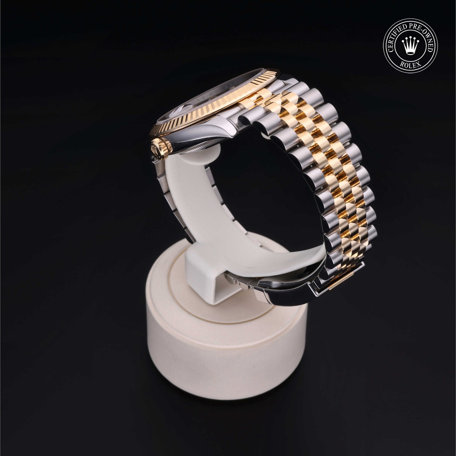 Rolex Certified Pre-owned Datejust M126333-0006 front on black background