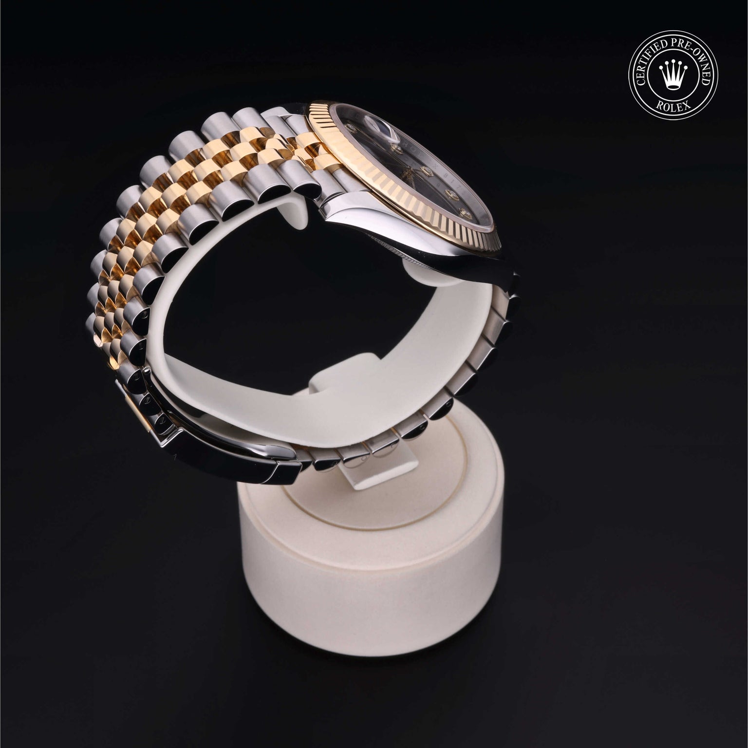 Rolex Certified Pre-owned Datejust M126333-0006 front on black background