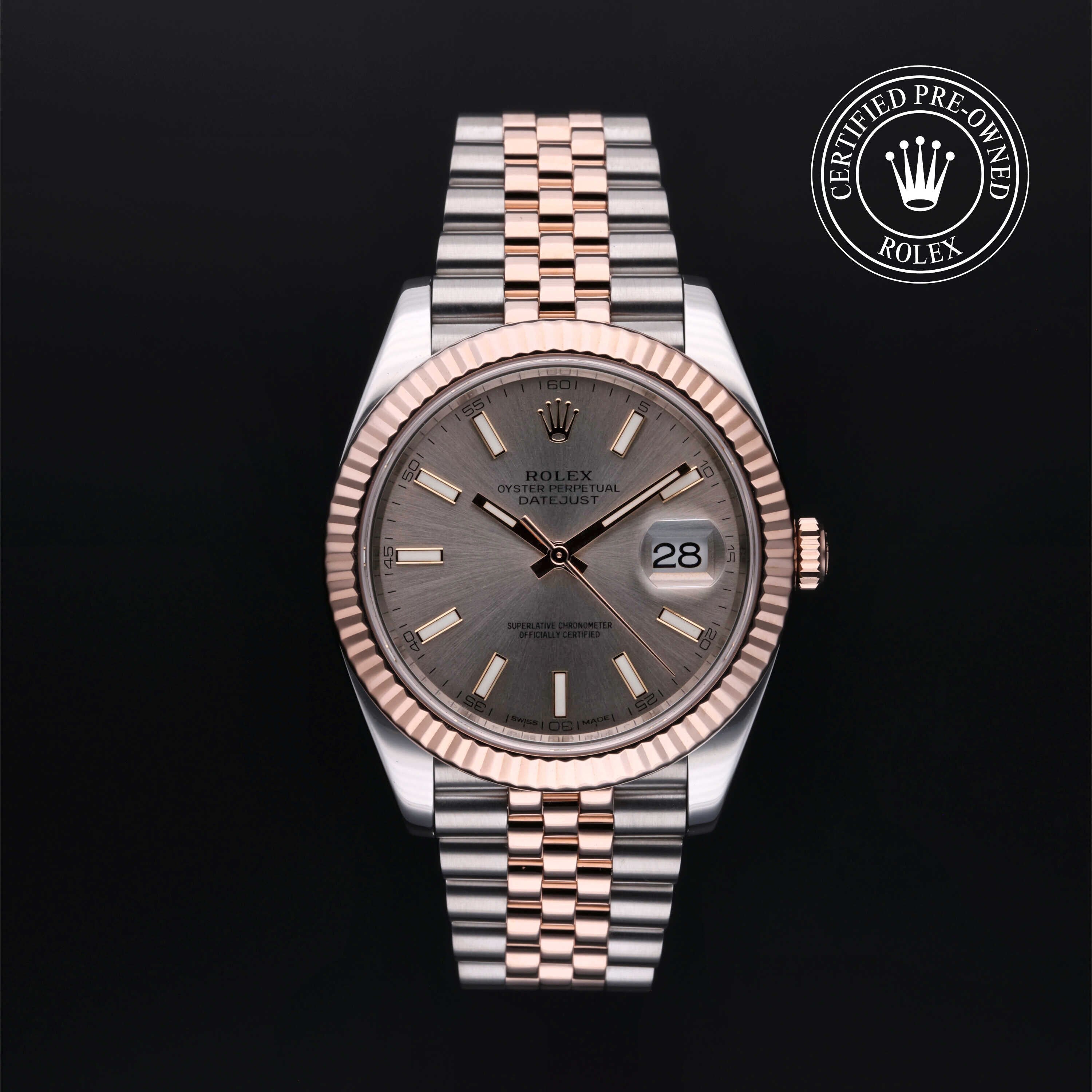 Rolex Certified Pre-owned Datejust M126331-0010 front on black background