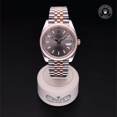 Rolex Certified Pre-owned Datejust M126331-0010 front on black background