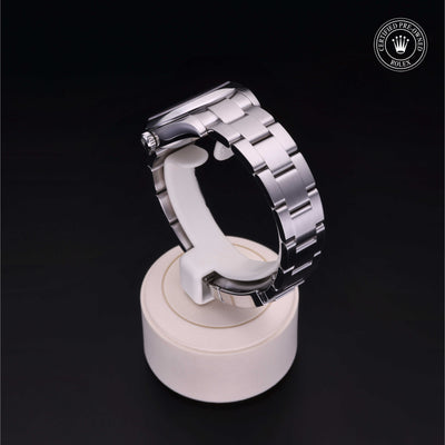 Rolex Certified Pre-owned Lady Oyster Perpetual M177200-0004 front on black background