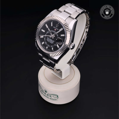 Rolex Certified Pre-owned Sky-Dweller M326934-0005 front on black background