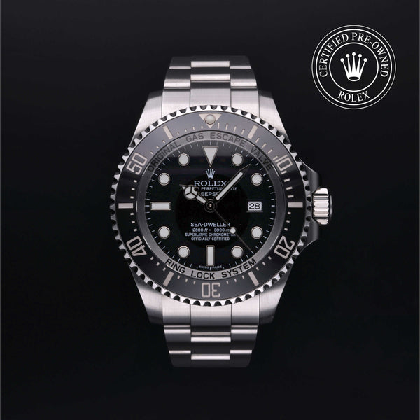 Rolex Certified Pre-owned Sea-Dweller M116660-0001 front on black background