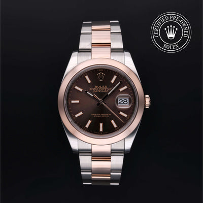 Rolex Certified Pre-owned Datejust M126301-0001 front on black background