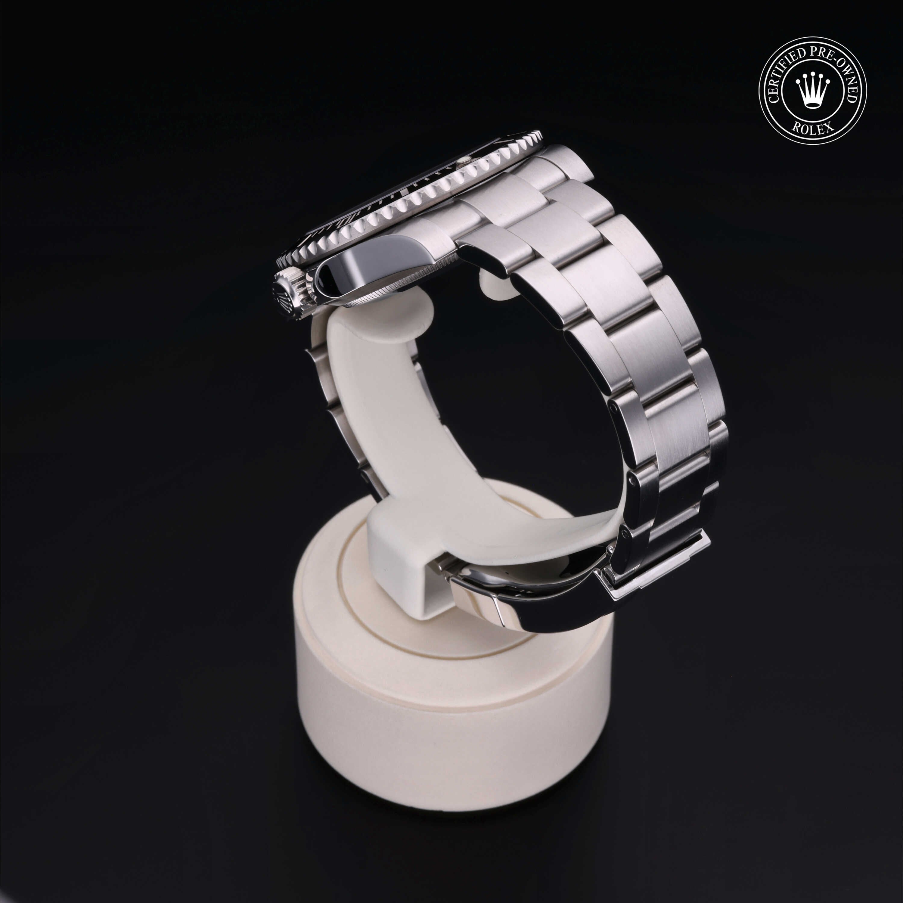 Rolex Certified Pre-owned Submariner Non Date M114060-0002 front on black background