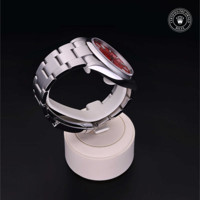 Rolex Certified Pre-owned Oyster Perpetual M124300-0007 front on black background