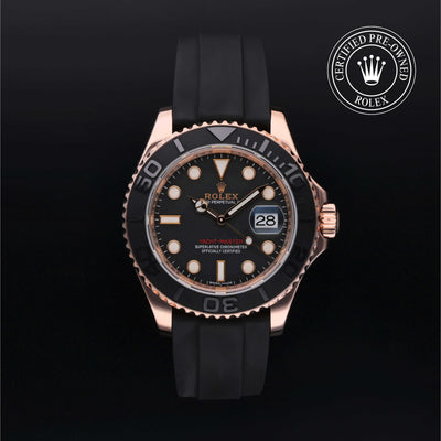 Rolex Certified Pre-owned Yacht-Master M116655-0001 front on black background