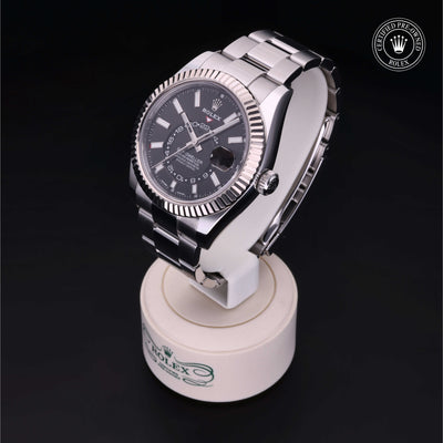 Rolex Certified Pre-owned Sky-Dweller M326934-0005 front on black background