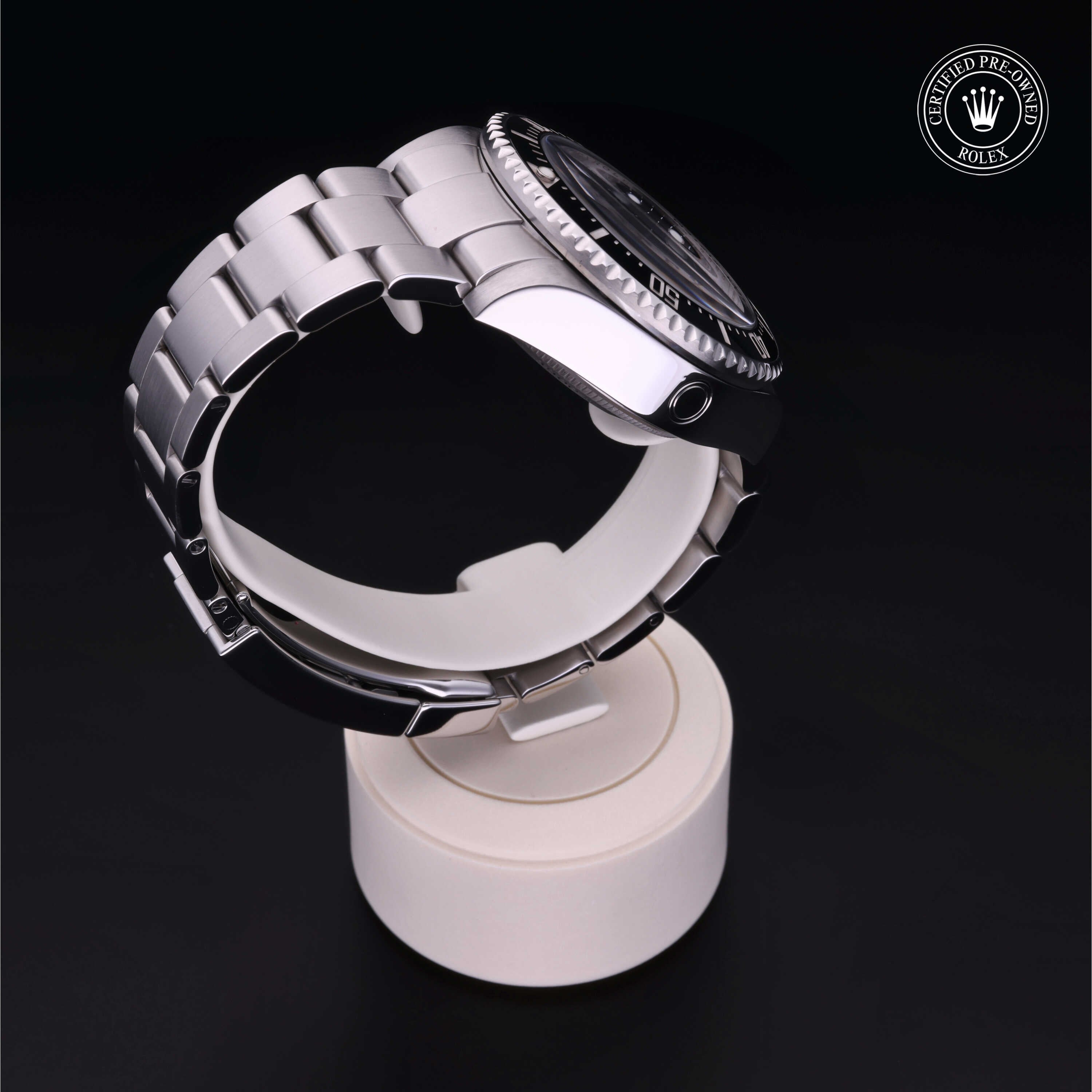 Rolex Certified Pre-owned Sea-Dweller M116660-0001 front on black background