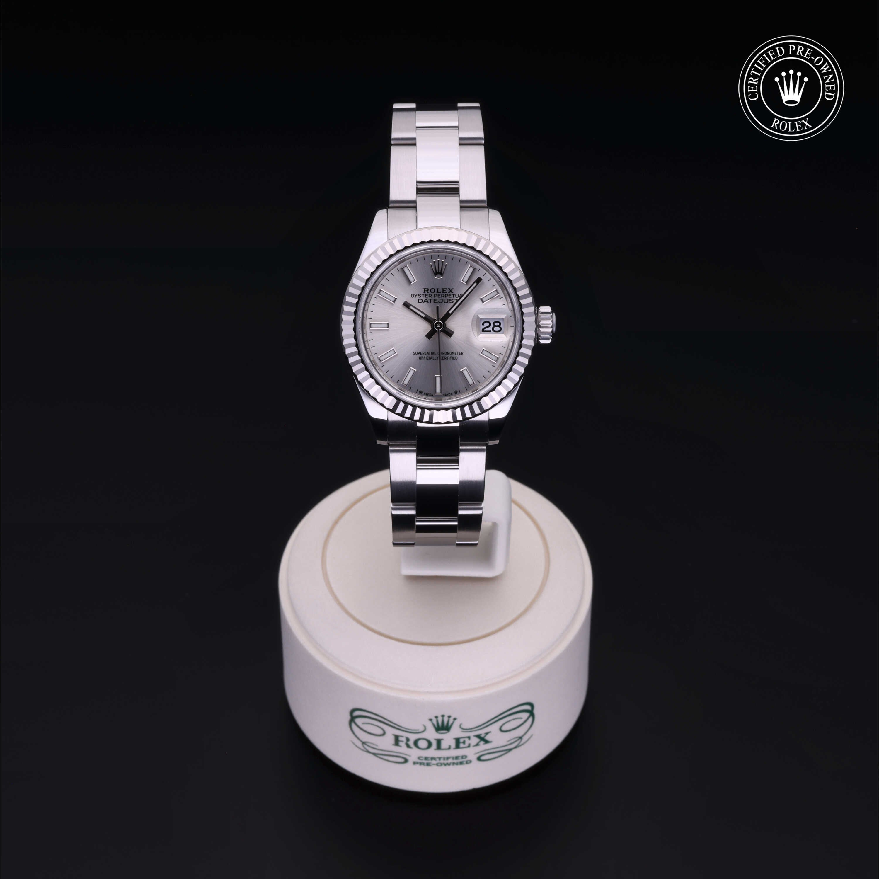 Rolex Certified Pre-owned Lady Datejust M279174-0006 front on black background