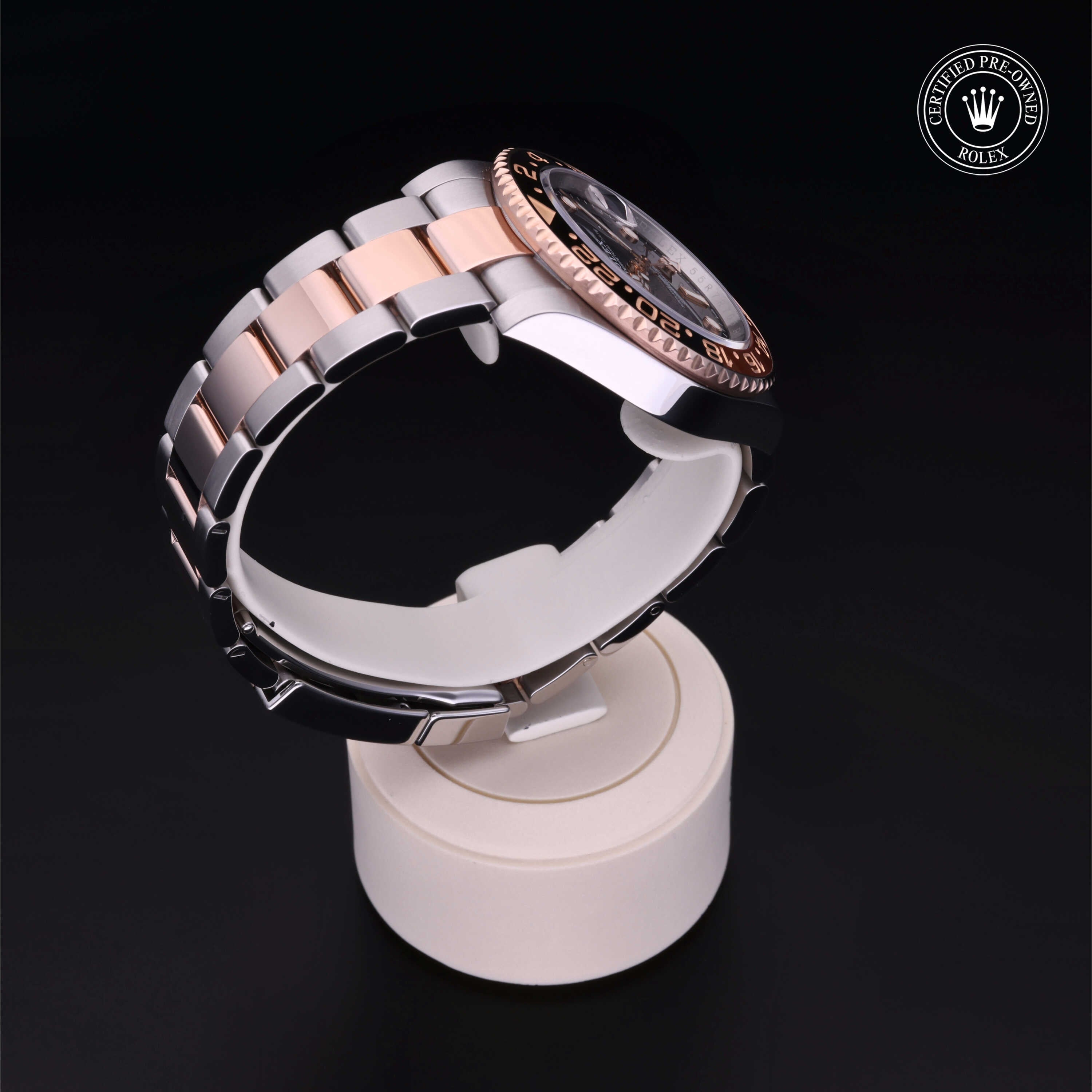 Rolex Certified Pre-owned GMT M126711CHNR-0002 front on black background